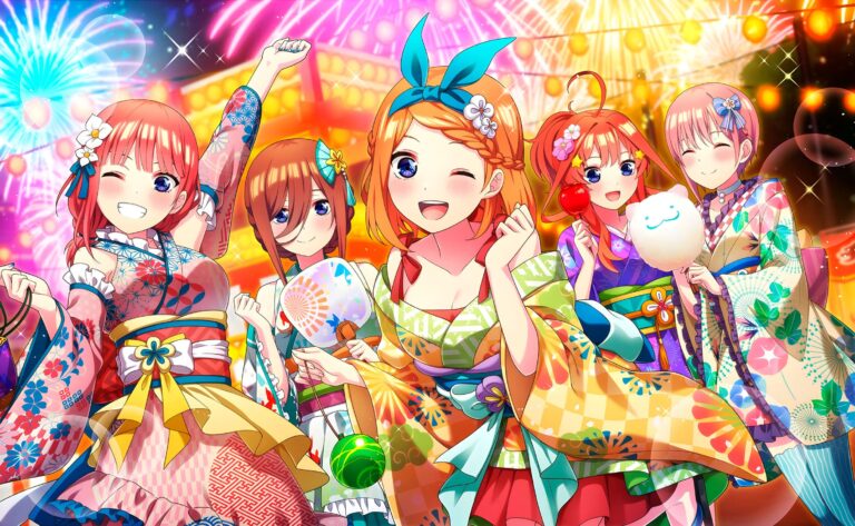 Les filles Gotoubun no Hanayome portent de beaux yukata pour un événement