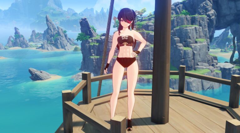 Beidou reste en sous-vêtements dans un nouveau mod