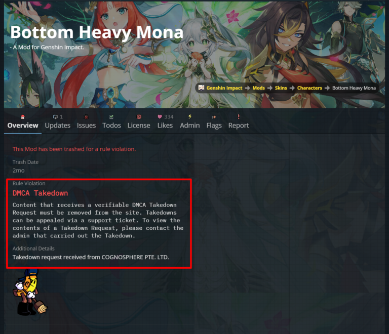 Genshin Impact supprime le mod qui a augmenté les fesses de Mona