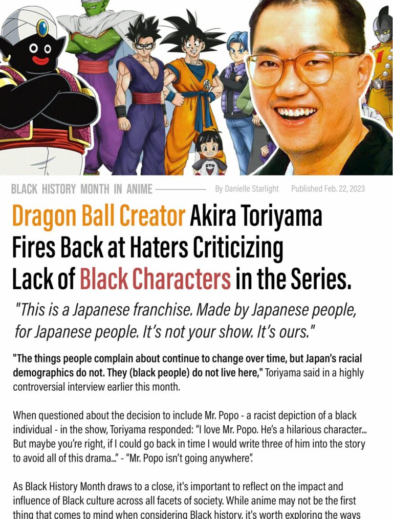 Certains pensent que l&rsquo;auteur de Dragon Ball est raciste à cause d&rsquo;un mème