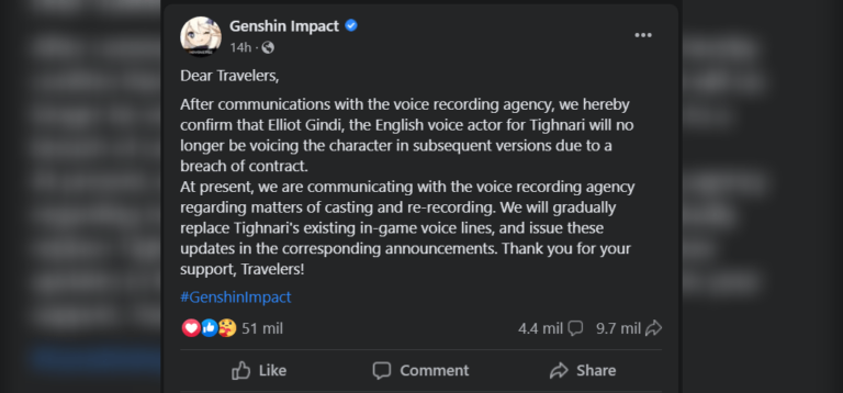 Genshin Impact changera la voix de Tignari après un scandale sexuel