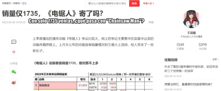 Les mauvaises ventes de Chainsaw Man font les gros titres en Chine