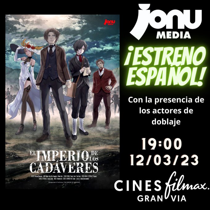 Jonu Media présente en avant-première le doublage espagnol de The Empire of Corpses lors d&rsquo;un événement dans les salles
