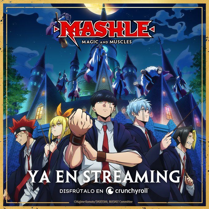 Le simuldub avec doublage espagnol sur Crunchyroll des premières de MASHLE : MAGIC AND MUSCLES