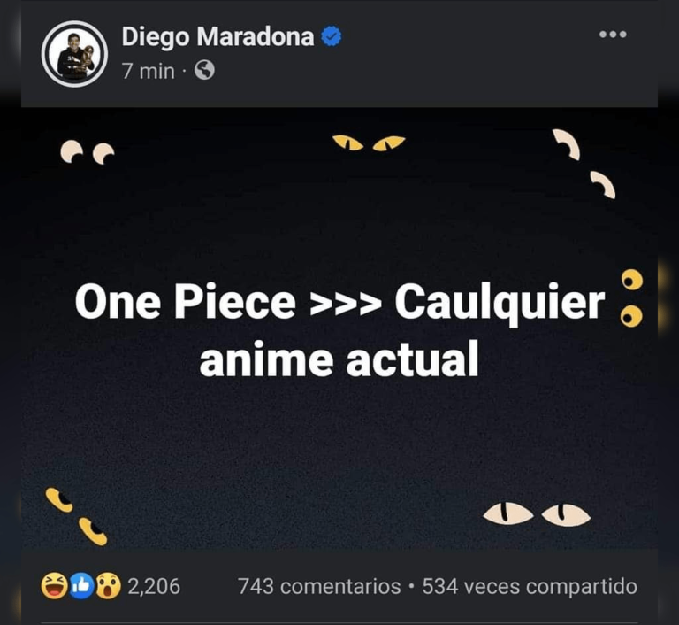 Maradona revient d&rsquo;entre les morts et déclare One Piece le meilleur anime –