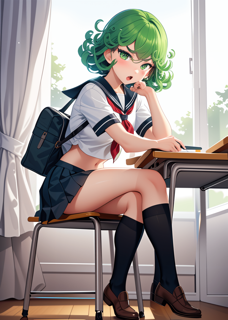 AI imagine Tatsumaki comme une jolie écolière –