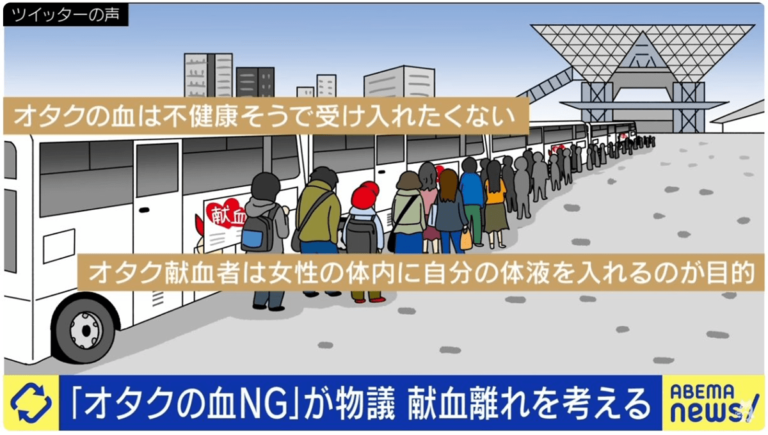 Ils critiquent les otakus qui donnent du sang au Japon