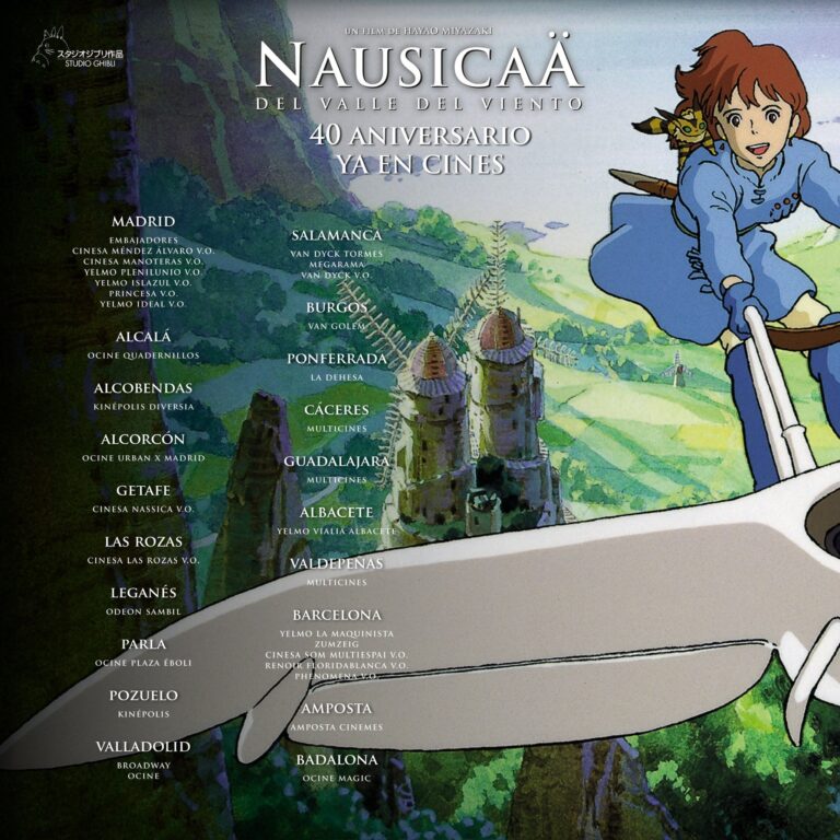 Liste des cinémas de Nausicaä, lors de son retour sur les écrans pour son 40e anniversaire le 21 juin