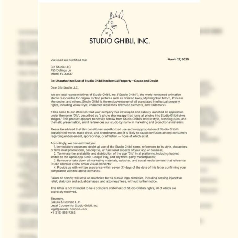 Non, Ghibli ne s'est pas plaint de vos images de l'IA
