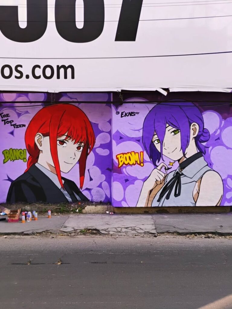 Ils créent une fresque murale de Reze et Makima dans les rues de Mexique